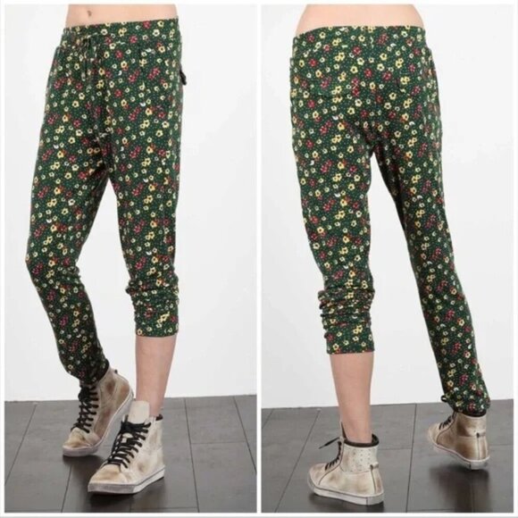 NWT POL Miss Daisy Olive Ditzy Floral Knit Lounge Pants - Picture 5 of 5